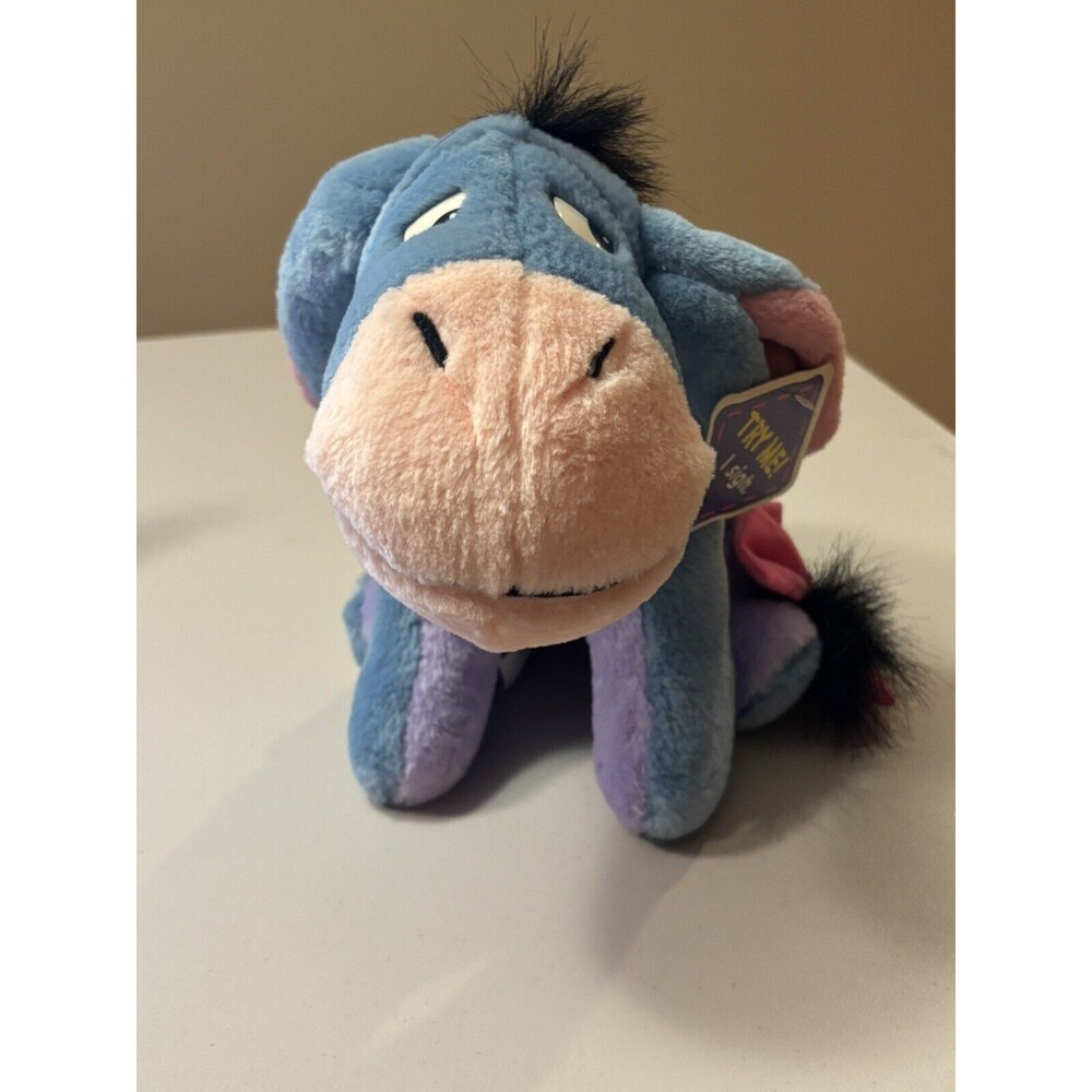 Vintage Disney Eeyore Sighing Stuffed Plush 1994 Mattel Tail Winnie the Pooh - Picture 2 of 8
